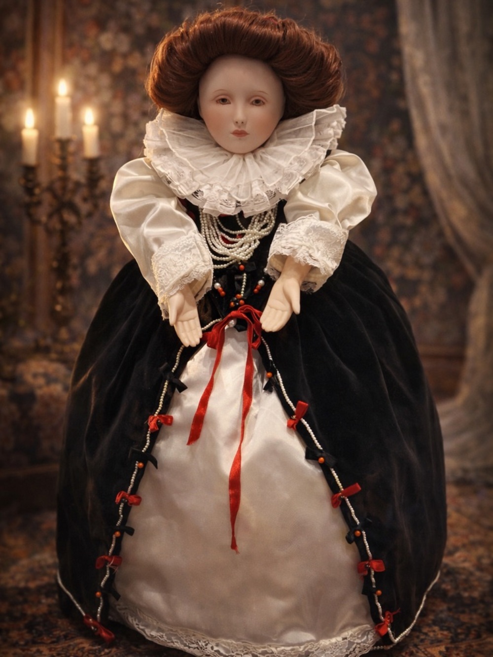 ✨ Franklin Heirloom Dolls – Queen Elizabeth I Porcelain Doll (1990s) ✨